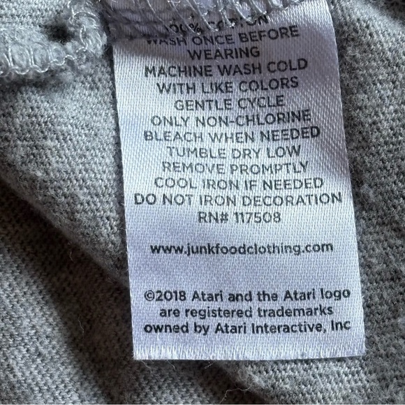 Junkfood S Atari Retro grey graphic T-shirt - Picture 3 of 10